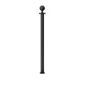 Montour Line Stanchion Post and Rope Fixed Base Black Post Ball Top CXF-BK-BA